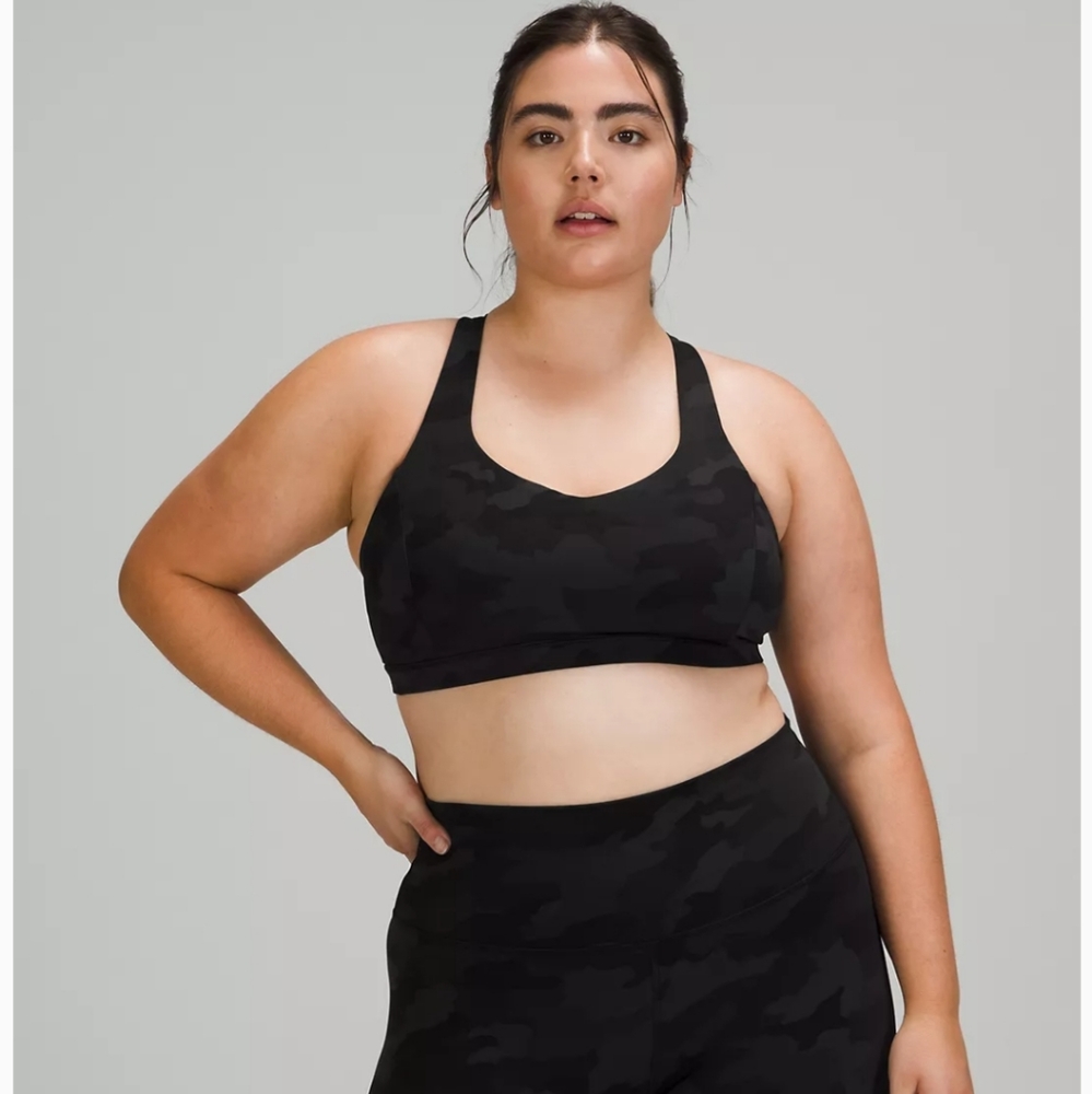 Lululemon Free to be Serene Bra, Camo, Size 4
